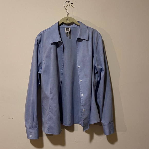 Anne Klein Size L 100%  cotton button down blouse - Picture 1 of 2